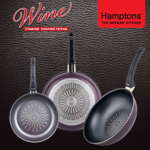 [Hamptons]독일햄튼 와인티타늄 인덕션 후라이팬3종세트(HTW-20F28F28W)