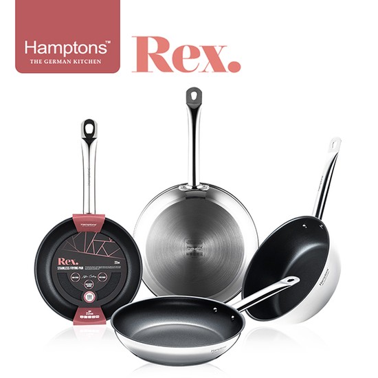 [Hamptons]독일햄튼 렉스 스텐 인덕션 코팅 후라이팬4종세트-D 22CM(원형팬)+26CM(원형팬)+28CM(원형팬)+24CM(셰프팬)